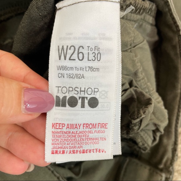 Topshop Moto Leigh Olive Green Skinny Pants - Picture 6 of 9